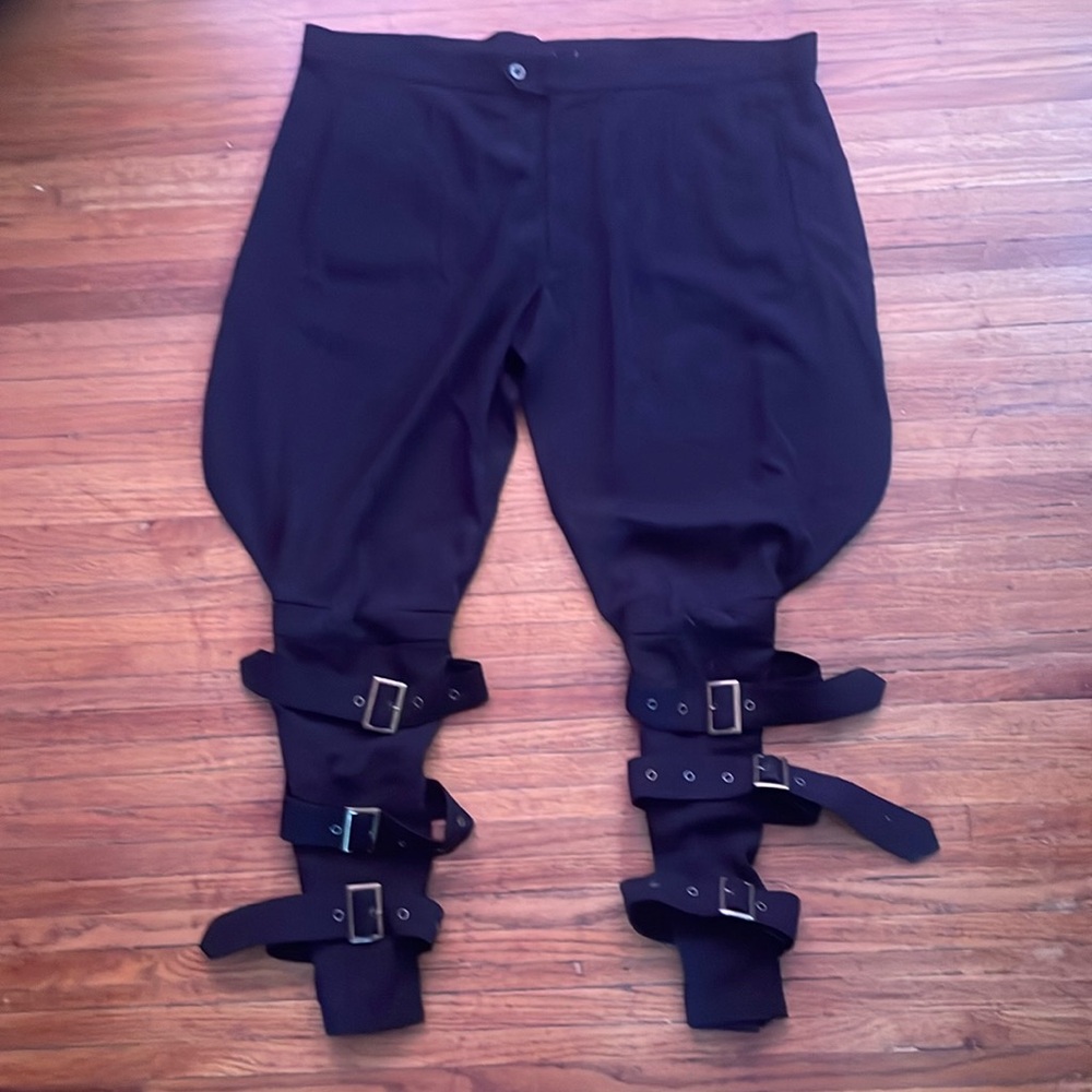 Fanplusfriend Punk/steampunk buckled Jodhpurs/equestrian pants